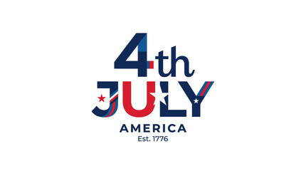 Obraz premium 4th of July America Est 1776 Typography Logo Design