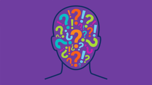 Confused Mind with Question Marks.