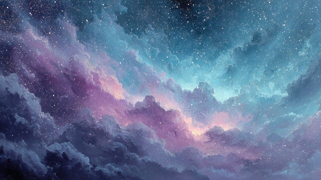 Starry sky with clouds and stars in the background