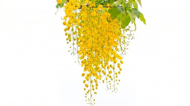 Golden Shower Tree Flowers Blooming Isolated