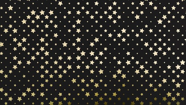 Seamless Gold Star Pattern on Dark Background Decorative Wallpaper