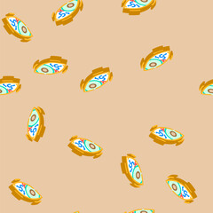 Fototapeta premium human body worm parasite isometric seamless pattern. human body worm parasite sign illustration