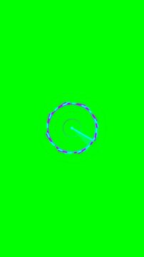 Green Background with Blue Dotted Circle and Line