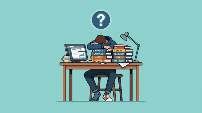 Man sitting at desk confused.