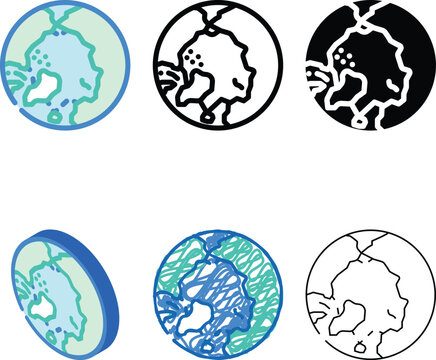 arctic ocean map color icon vector. arctic range ocean map sign. isolated symbol illustration