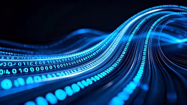 Blue binary data stream
