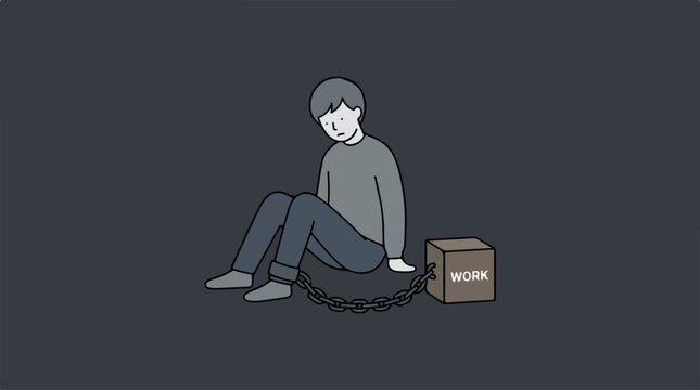 Man sitting with cardboard box.