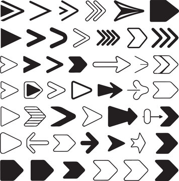 Isolated fleche, Bullet List for PowerPoint Presentation, Bullet point collection, arrows set vector illustration. Bullet points arrow collection victor on white background