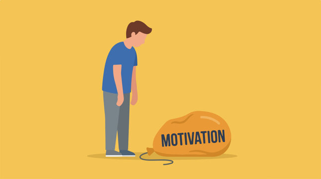 Man tied to motivation ball.