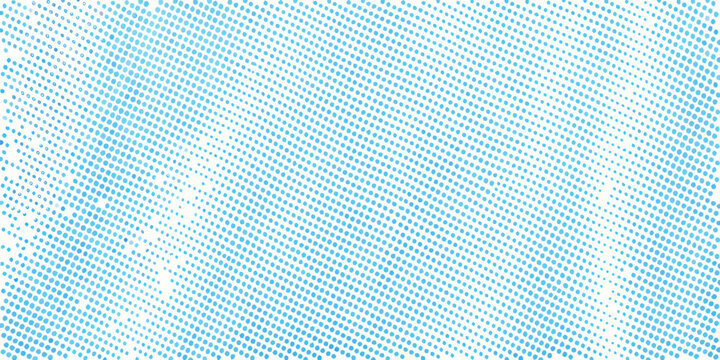 Cyan halftone pattern on white background dotted texture illustration