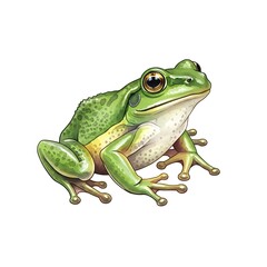 Fototapeta premium Green tree frog illustration isolated on white background