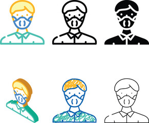 Fototapeta premium facial protective designs mask color icon vector. facial protective mask sign. isolated symbol illustration