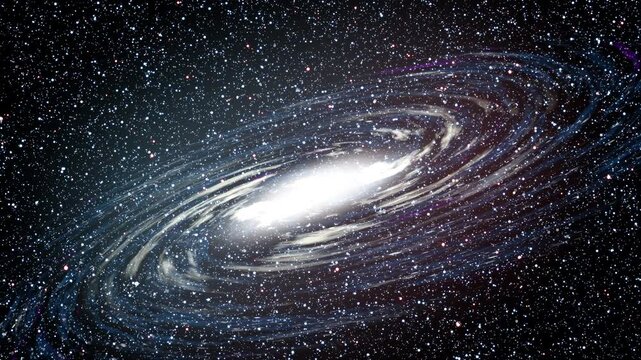 4K cosmic galaxy motion background with a glowing celestial nebula vortex in deep space.