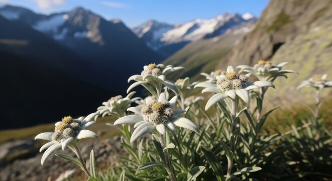 Edelweiss in the Alps - A close-up view of the iconic flower.