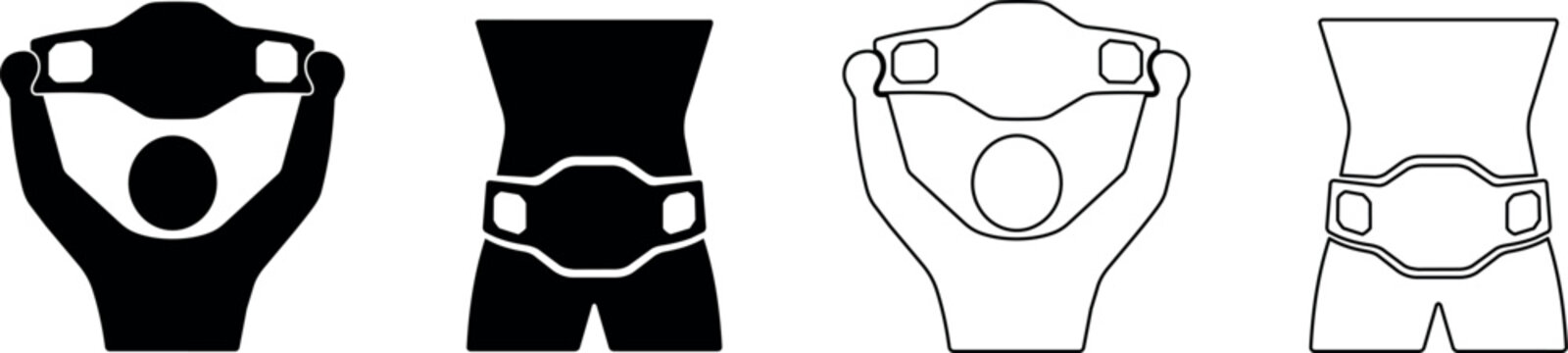 Champion belt icons showing victory and achievement in sports and competition
