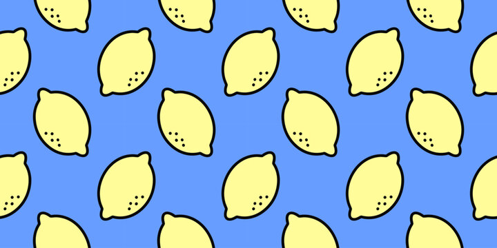 Fresh lemon seamless pattern with simple fruit illustrations. Bright repeating background for packaging, textiles and decor.