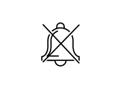 Muted Bell Icon with Cross Symbol.