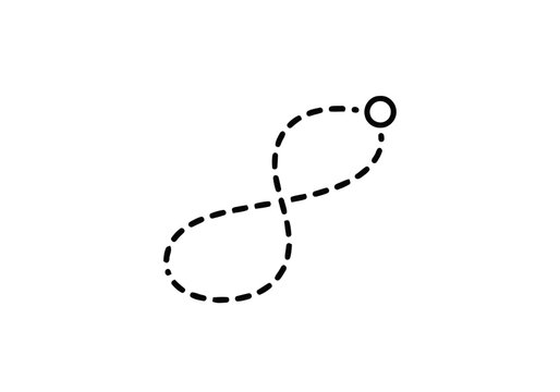 Infinity symbol with dotted line.