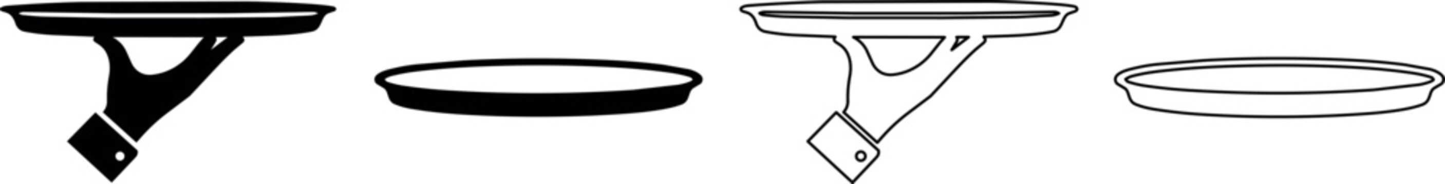 Collection of serving trays and plates in silhouette and outline styles