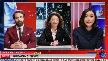 Expert show hosts and guest going live to debate actual world problems, talking about latest topics...