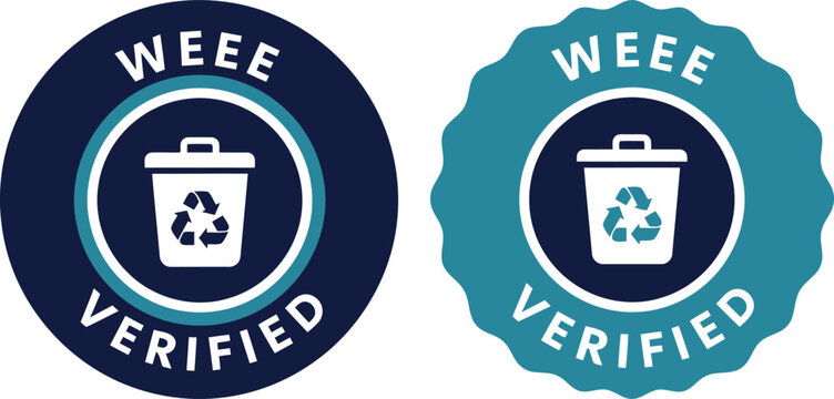 WEEE Verified Recycling Badge Icons for Electronic Waste Compliance