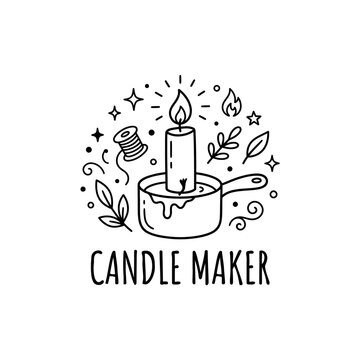 Candle maker logo with pot.