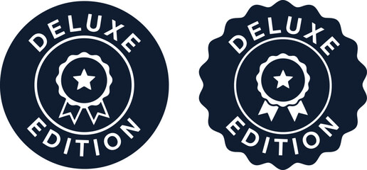 Obraz premium Deluxe Edition Badge Icons with Ribbon and Star on White Background