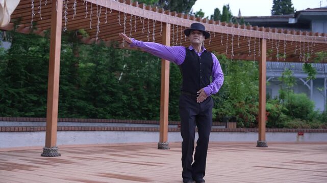 Flamenco Dancer Male Spanish Artist Demonstrating Dynamic Heelwork and Foot Stomps