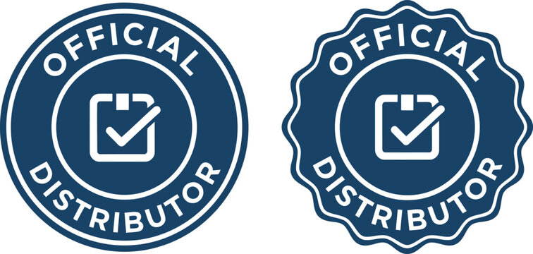 Official Distributor Badge Icons with Check Mark on White Background