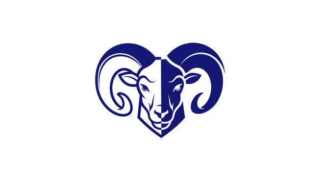 Stylized ram's head logo with symmetrical design and bold lines