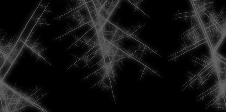 Abstract black background with white snowflake pattern, seamless design