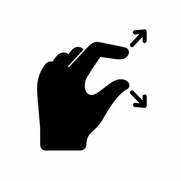Pinch Out Gesture Icon Isolated on White Background