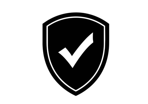 Shield with checkmark icon symbol.