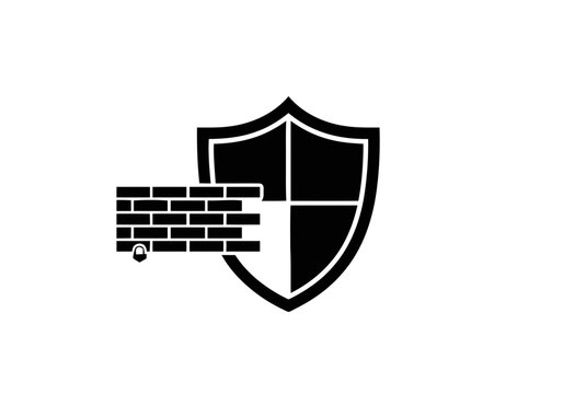 Shield with brick wall protection.