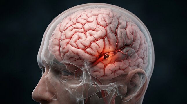 Human Brain Glowing Neon 3D Neural Network Neuroscience Dark Background