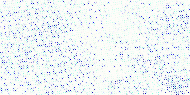 Cyan and white halftone dot pattern on a white background