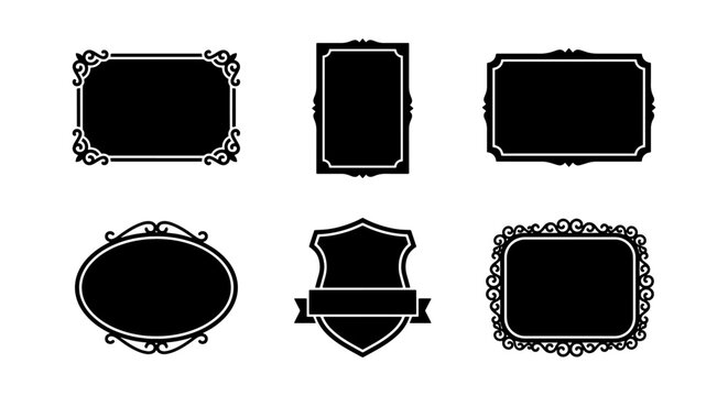 Ornate Vector Frames, Decorative Borders, Vintage Labels, Elegant Emblems Set