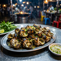Fototapeta premium Traditional Vietnamese Banh Bao Steamed Pork Bun with Soft Dough and Savory Filling