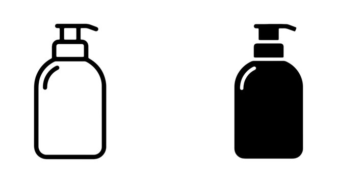 Soap dispenser bottle icon, liquid pump container, hygiene product vector illustration