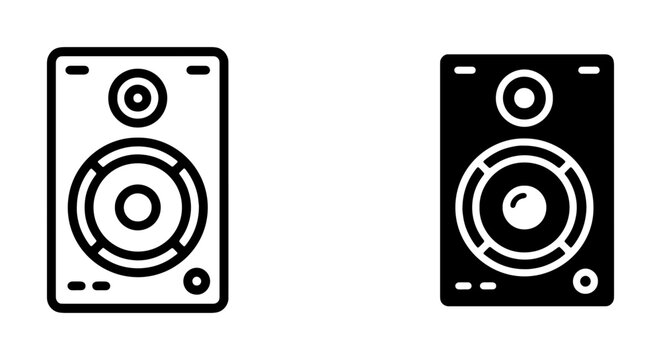 Audio Speaker Icons, Sound System Vector Graphics, Music Equipment Symbols