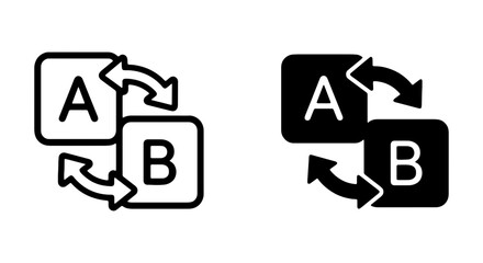 A B Exchange Icons, Swap Arrows, Data Transfer Symbols, Vector Graphics © MRHASAN