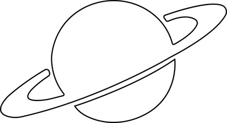 Saturn planet, ringed world and galaxy icon in line style vector, space, cosmic, astronomy, orbit, universe symbols bundle © AbdulJabbar