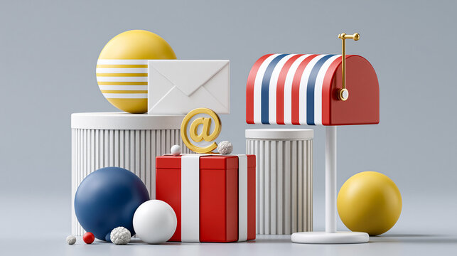 Professional email marketing setup with primary colors, enhancing customer engagement