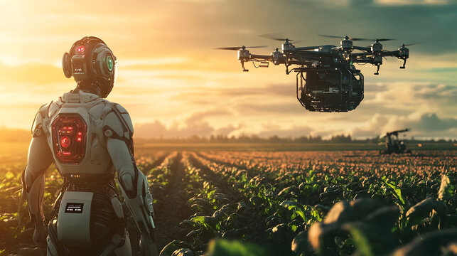 android robot in front of sky