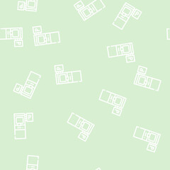 Fototapeta premium electronic machine for buy ticket of parking line seamless pattern electronic machine for buy ticket of parking thin line illustration