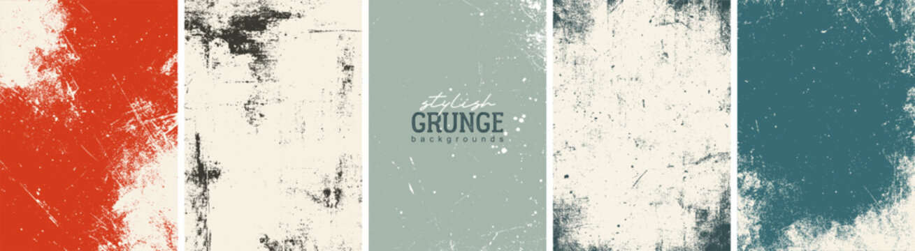 Grunge backgrounds textures set. Vector brush strokes. Area for text