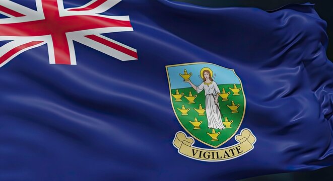 Flag of Bermuda with Coat of Arms and Union Jack in the Background