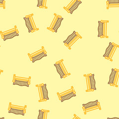 Obraz premium bench outdoor furniture vector seamless pattern bench outdoor furniture sign illustration