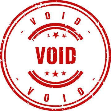 Red void stamp illustration with distressed texture isolated on white background