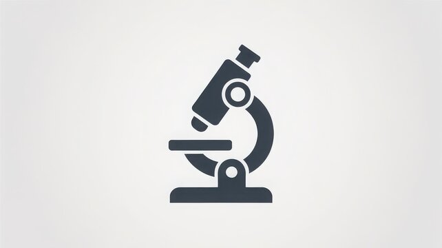A microscope icon on a light gray background used for science and research purposes in laboratories and educational settings everywhere daily